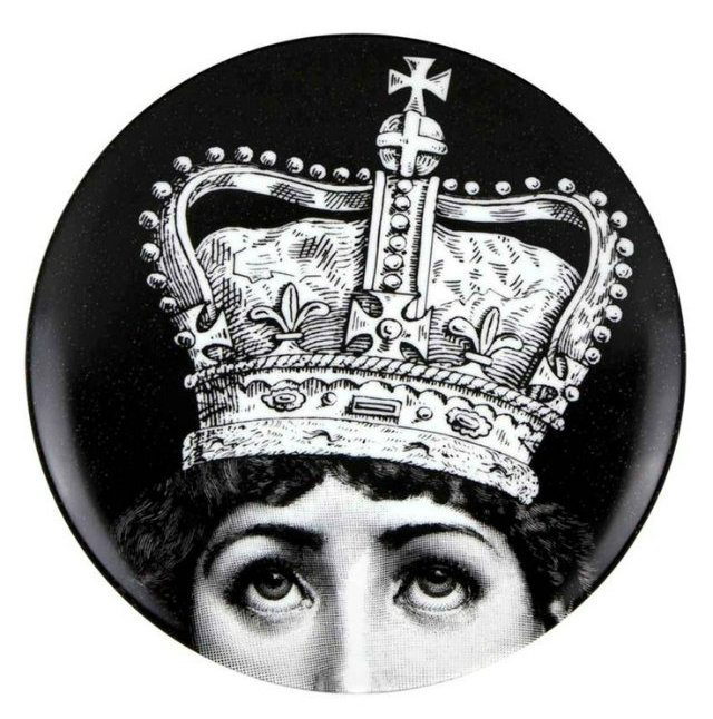 100 years of Inspiration by Fornasetti  100 years of Inspiration by Fornasetti Fornasetti Black White Lady Crown1