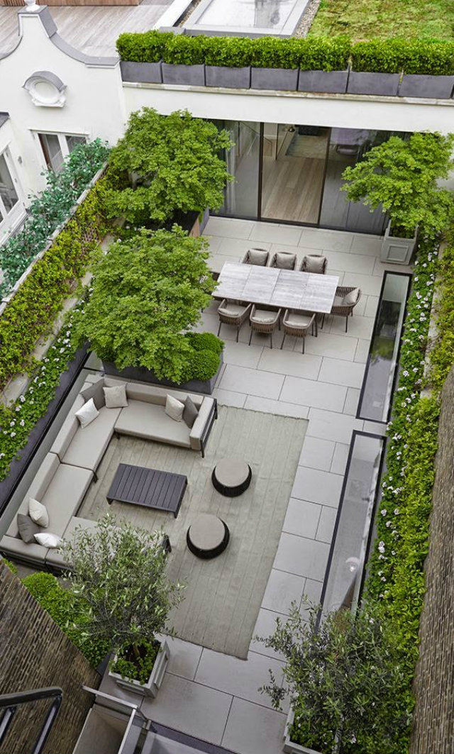 Rooftop Exciting Styles  Rooftop Exciting Styles and Inspirations Rootop grey tones green trees view above