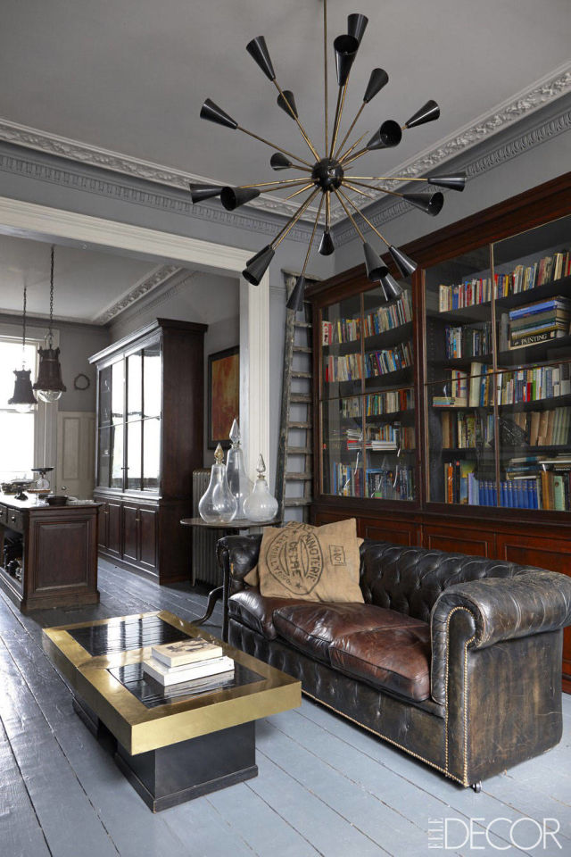 Bookshelves as an Exceptional Decor Detail  Bookshelves as an Exceptional Decor Detail library leather sofa vintage room