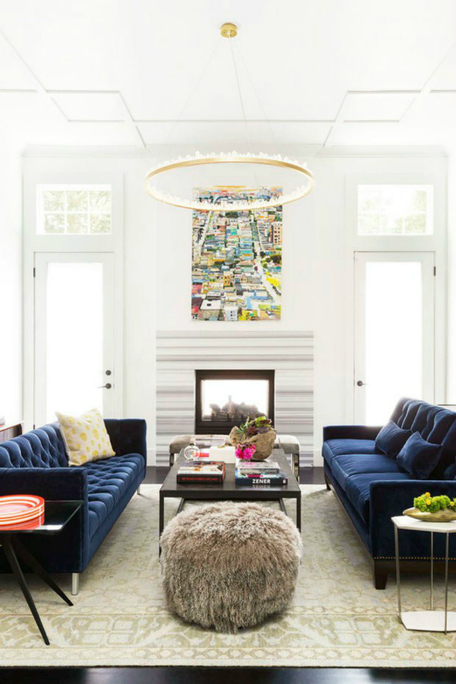 Living Room Inspiration: Blue Sofa