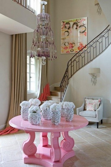 Pink and white detail for La Villa in France kelly hoppen Top 50 Projects by Kelly Hoppen Pink and white detail for La Villa in France