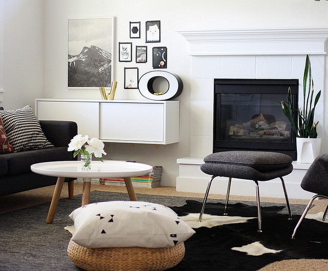 Black and White Interior Design black and white interiors How to Create Beautiful Black and White Interiors Contrasting textures bring a hint of playfulness to the black and white room