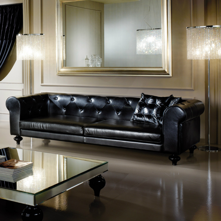 Stunning Black Leather Sofas, Living Room Design Black Leather Sofa