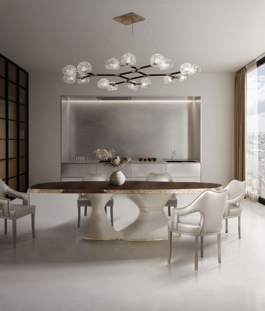 modern contemporary dining room design with white leather dining chairs and wood oval dining table astonishingly interior design styles Astonishingly Interior Design Styles To Upgrade Your Dining Room Astonishingly Interior Design Styles To Upgrade Your Dining Room 3