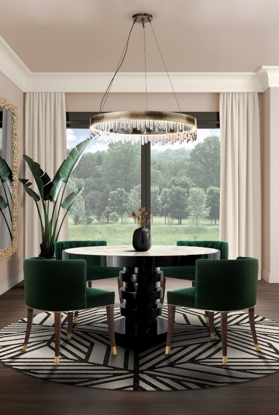 Modern Dining Room Design With Green, Contemporary Dining Chair Design