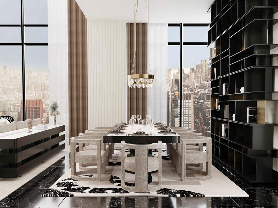 dining room of the empire penthouse   Sala Jantar NY 02