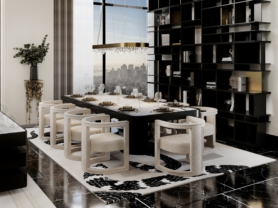 dining room of the empire penthouse   Sala Jantar NY 02 Direct