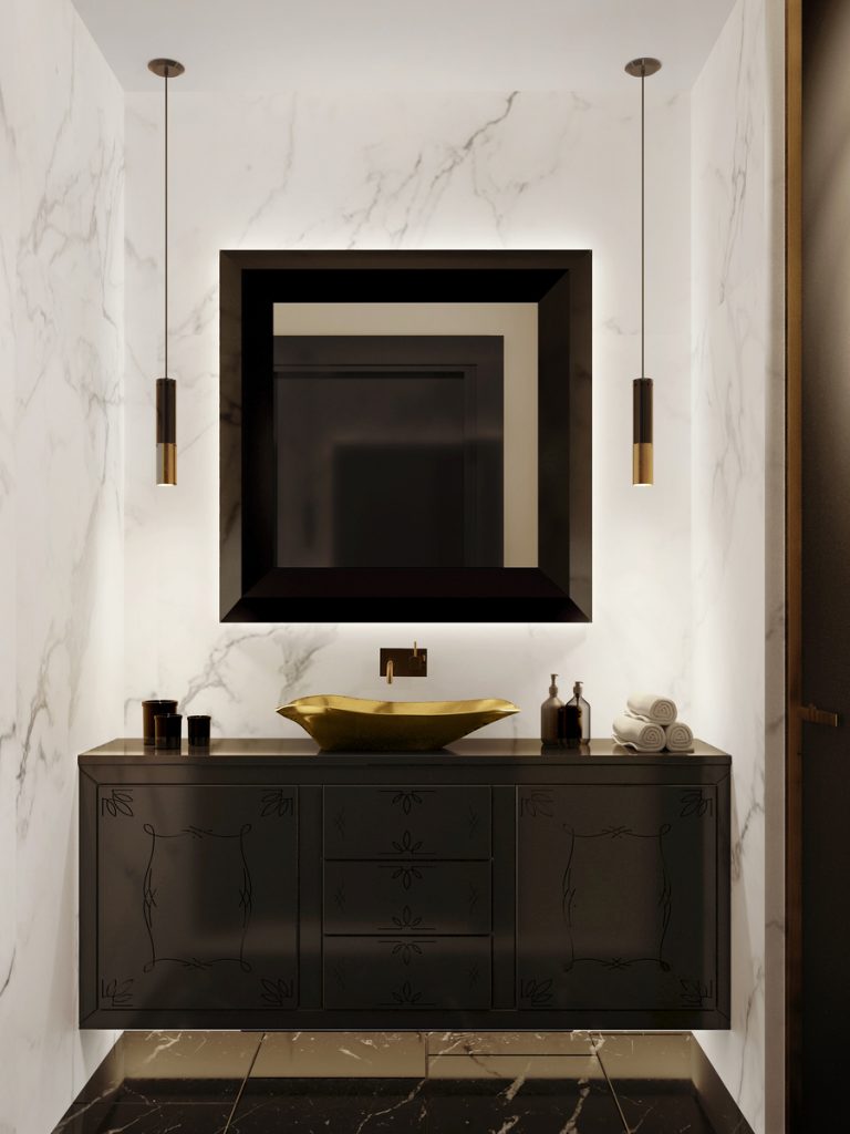 Powder Room of the Opulent Empire Penthouse   WC NY 01 768x1024