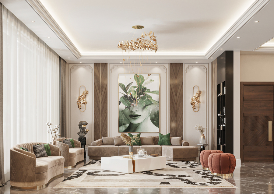 nature-inspired living room design with green and orange tones modern sofas for living rooms Modern Sofas Inspiration for Your Living Room Modern Sofas Inspiration for Your Living Room 4