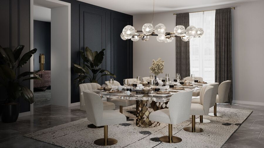 white and gold dining room design  neutral tones dining room Neutral Tones Dining Room Design Inspiration Neutral Tones Dining Room Design Inspiration 3
