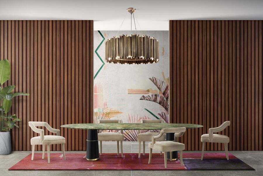 elegant dining room design in a colourful modern interior colourful modern interiors Colourful Modern Interiors to Inspire You Colourful Modern Interiors to Inspire You 1