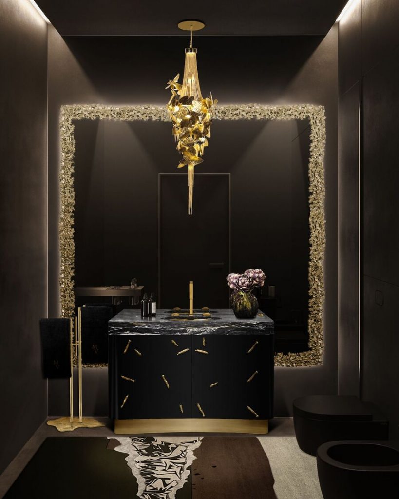 luxurious bathroom in dark tones luxurious bathrooms Feel inspired by these Luxurious Bathrooms Feel inspired with these Luxurious Bathrooms 4 819x1024