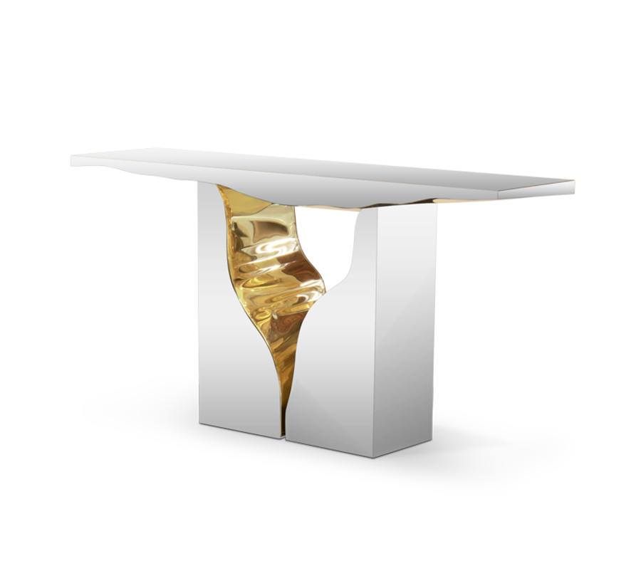 LAPIAZ CONSOLE IN WHITE AND GOLD modern consoles Be Surprised by the Modern Consoles of Lapiaz Collection Be Surprised by the Modern Consoles of Lapiaz Collection 2