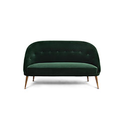 MALAY 2 Seater Sofa Mid Century Design by BRABBU is a velvet sofa with a mystical soul that will fulfill your living room set with nature’s energy.