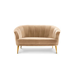 MAYA 2 Seater Mid Century Modern Furniture by BRABBU is perfect to be a center piece as a velvet sofa in a living room set.