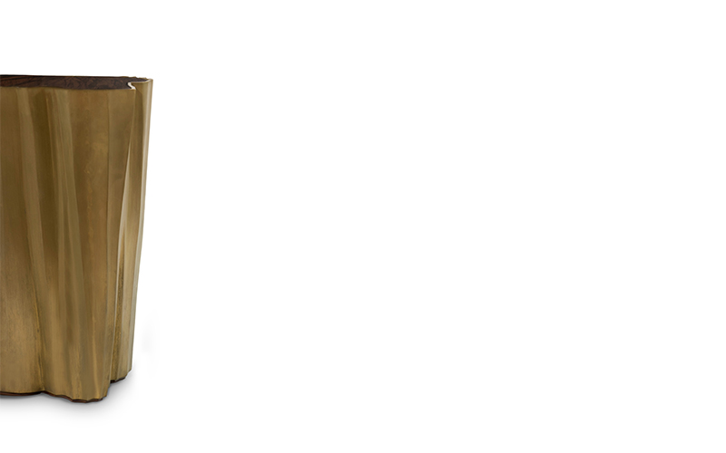 SEQUOIA Brass Small Side Table Modern Design by BRABBU is a living room furniture piece ideal for a modern home decor.