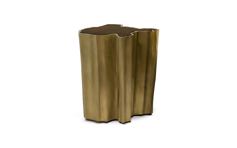SEQUOIA Brass Small Side Table Modern Design by BRABBU is a living room furniture piece ideal for a modern home decor.