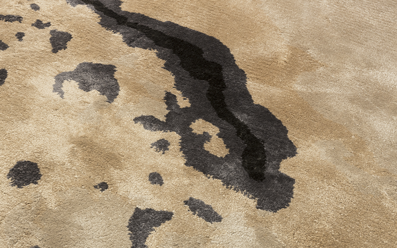 GOBI Round | Round Neutral Botanical Silk Rug by BRABBU