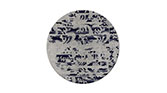 SUDD Round | Round Hand-knotted Wool Rug in White and Blue by BRABBU