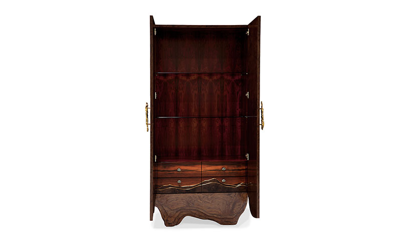 HUANG Cabinet | Luxury Walnut & Brass Cabinet | BRABBU