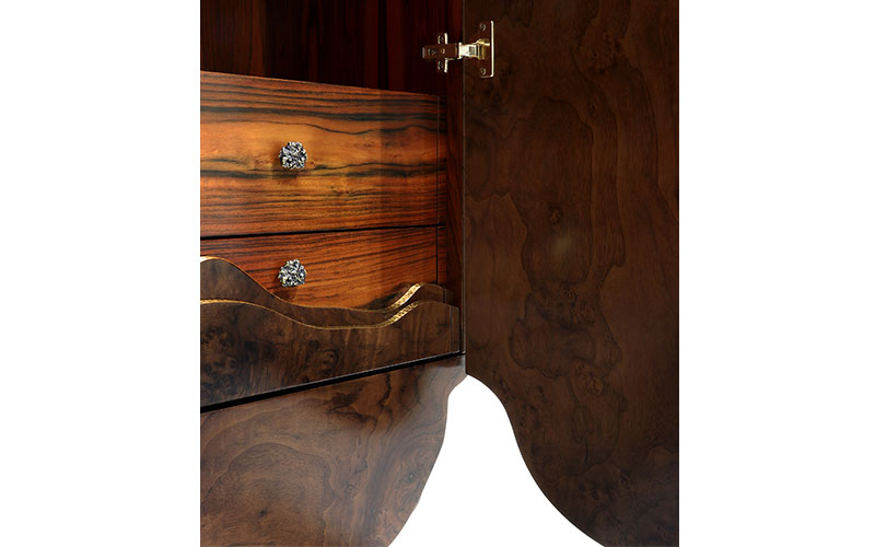 HUANG Cabinet | Luxury Walnut & Brass Cabinet | BRABBU