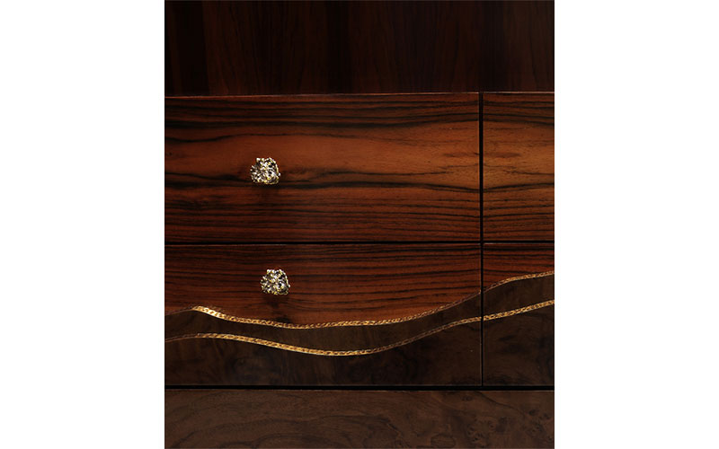 HUANG Cabinet | Luxury Walnut & Brass Cabinet | BRABBU