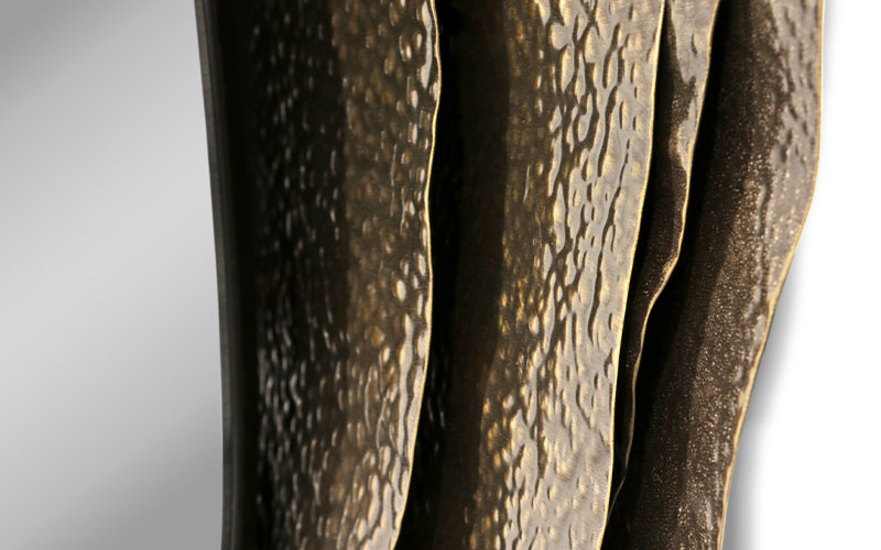 KUMI II | Hammered Aged Brass Mirror Contemporary Design by BRABBU