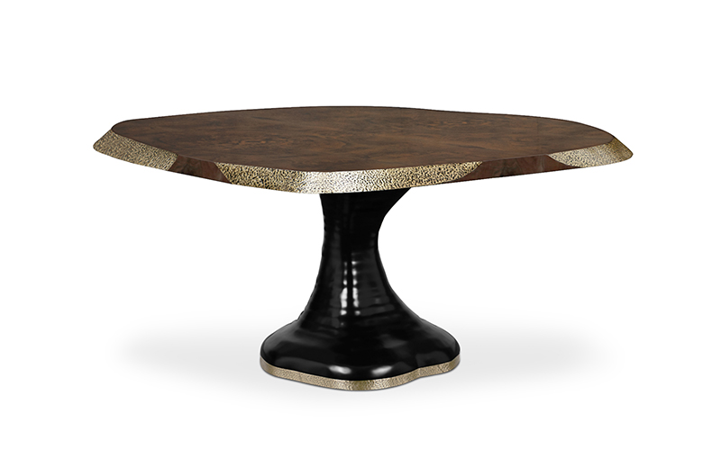 PLATEAU II | Walnut Root Veneer Dining Table Contemporary Design by BRABBU