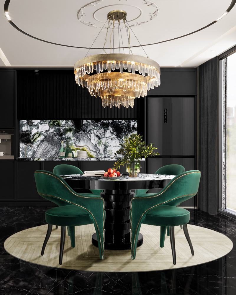 Modern Golden and Green Dining Room - Room by Room