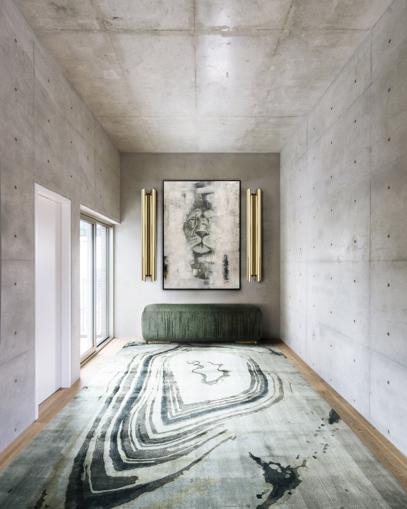 Modern Open Space Hallway Design with Gold Shades - Room by Room