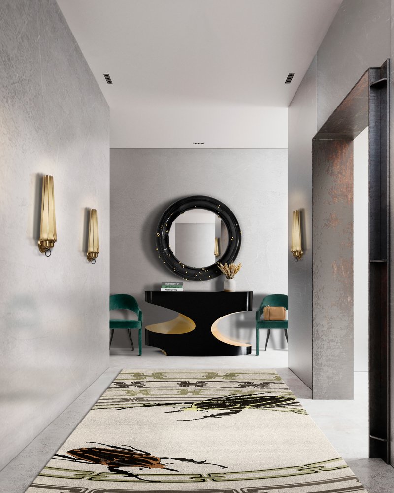 Modern Spacious Hallway Design with Black and Gold - Room by Room