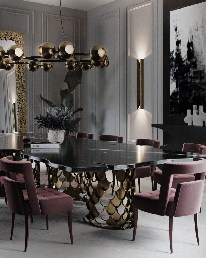 Modern Dining Room Design with Gold Details - Room by Room
