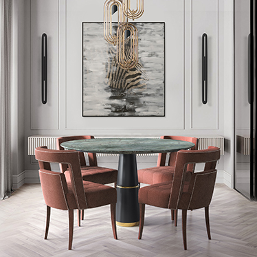 Modern Dining Room with Agra Dining Table and Naj Dining Chair