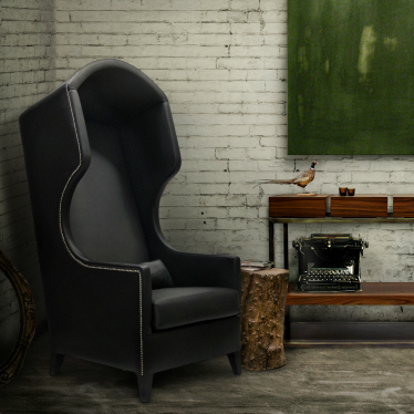 Modern leather armchair.